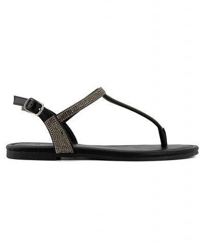 Women's Pedra Thong Sandals Black $27.00 Shoes