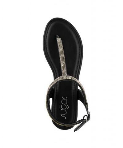 Women's Pedra Thong Sandals Black $27.00 Shoes