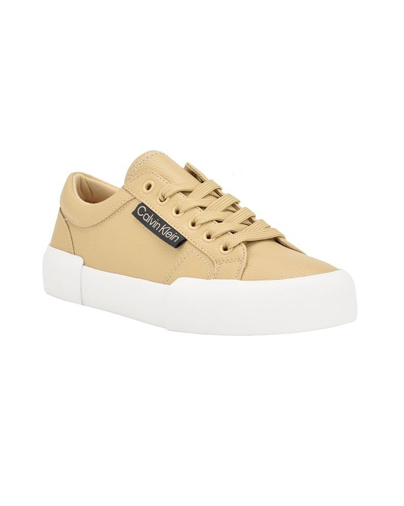 Women's Chanse Casual Lace Up Platform Sneakers Tan/Beige $45.54 Shoes