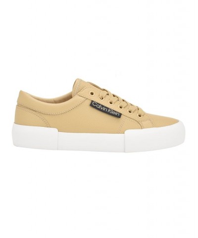 Women's Chanse Casual Lace Up Platform Sneakers Tan/Beige $45.54 Shoes