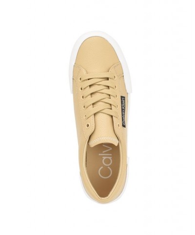 Women's Chanse Casual Lace Up Platform Sneakers Tan/Beige $45.54 Shoes