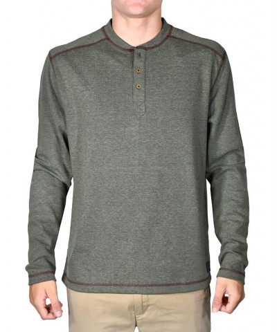 Men's Stretch Button-Placket Topstitched Henley Shirt PD04 $36.70 Shirts