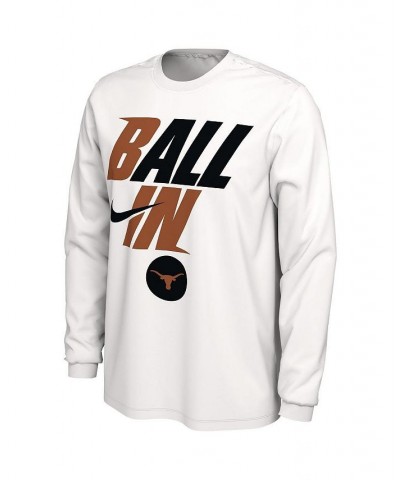 Men's White Texas Longhorns Ball In Bench Long Sleeve T-shirt $26.99 T-Shirts