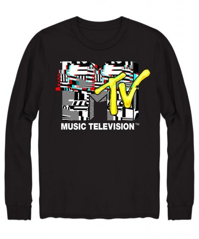 Mtv Glitch Men's Graphic T-Shirt Black $19.35 T-Shirts