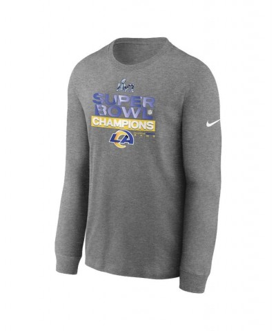 Men's Heather Charcoal Los Angeles Rams 2021 Super Bowl Champions Locker Room Trophy Collection Long Sleeve T-Shirt $19.35 T-...