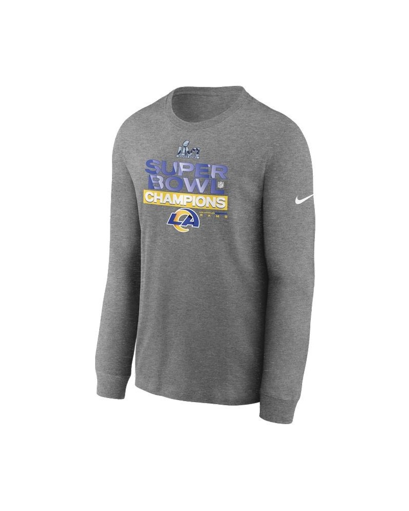 Men's Heather Charcoal Los Angeles Rams 2021 Super Bowl Champions Locker Room Trophy Collection Long Sleeve T-Shirt $19.35 T-...