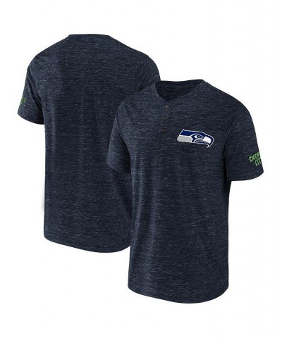 Men's NFL x Darius Rucker Collection by College Navy Seattle Seahawks Slub Henley T-shirt $17.20 T-Shirts