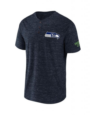 Men's NFL x Darius Rucker Collection by College Navy Seattle Seahawks Slub Henley T-shirt $17.20 T-Shirts