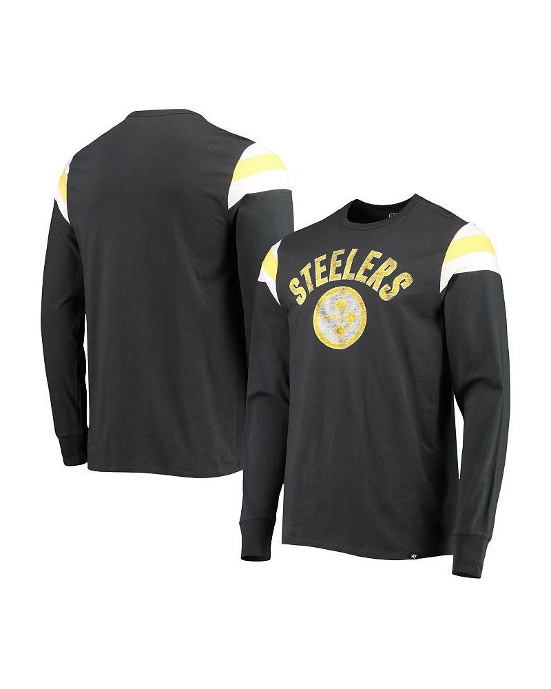 Men's Black Pittsburgh Steelers Franklin Rooted Long Sleeve T-shirt $20.21 T-Shirts