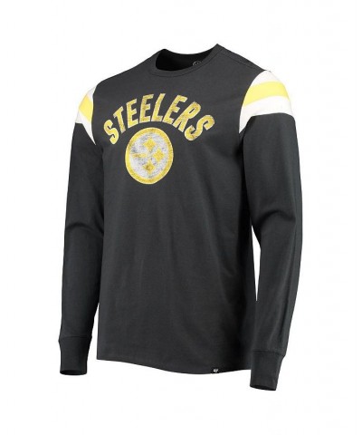 Men's Black Pittsburgh Steelers Franklin Rooted Long Sleeve T-shirt $20.21 T-Shirts