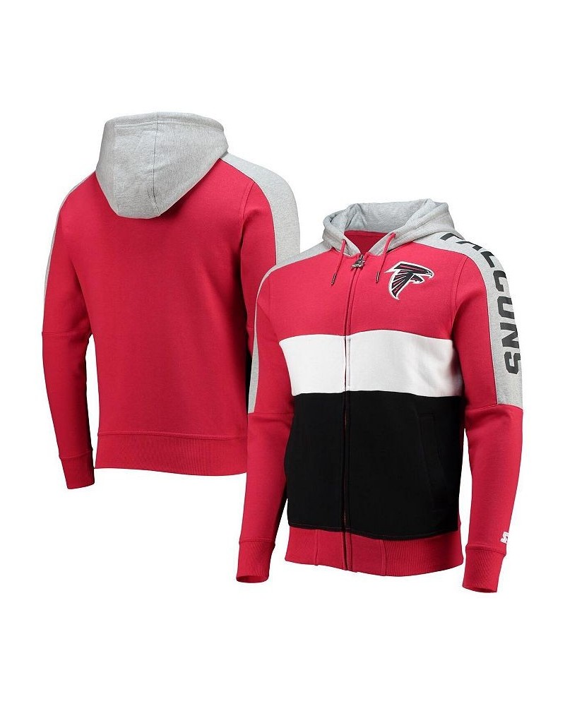 Men's Red, Black Atlanta Falcons Playoffs Color Block Full-Zip Hoodie $38.70 Sweatshirt