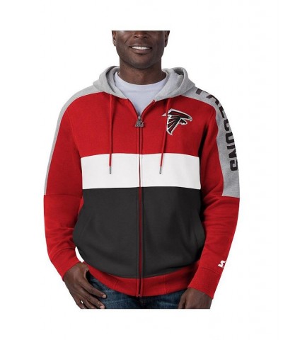 Men's Red, Black Atlanta Falcons Playoffs Color Block Full-Zip Hoodie $38.70 Sweatshirt