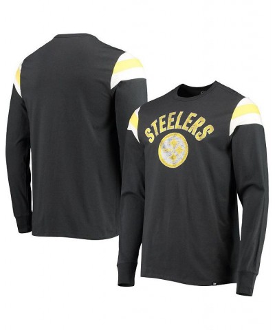 Men's Black Pittsburgh Steelers Franklin Rooted Long Sleeve T-shirt $20.21 T-Shirts