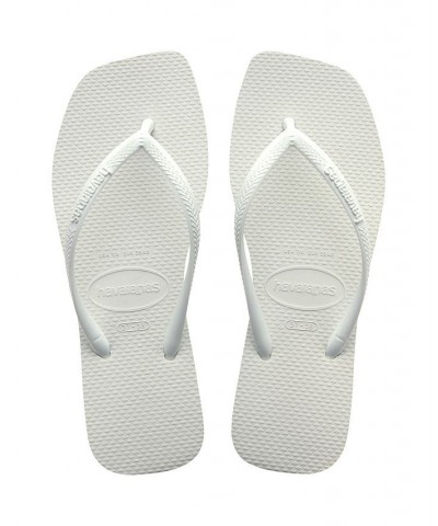 Women's Slim Square Sandals White $17.84 Shoes