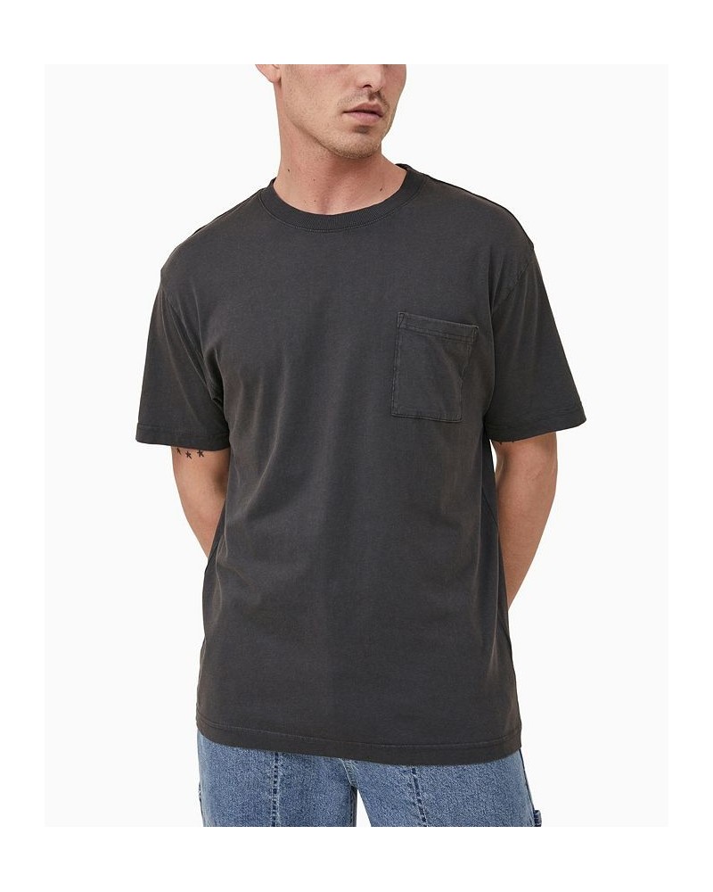 Men's Loose Fit Short Sleeve T-shirt Black $16.49 T-Shirts