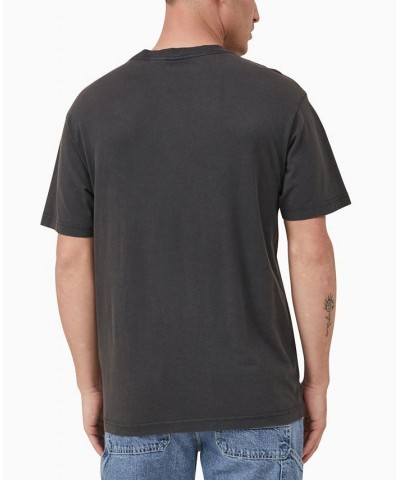 Men's Loose Fit Short Sleeve T-shirt Black $16.49 T-Shirts