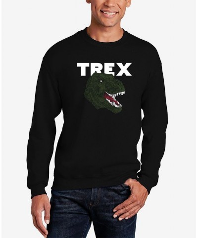 Men's Word Art T-Rex Head Crewneck Sweatshirt Black $27.99 Sweatshirt