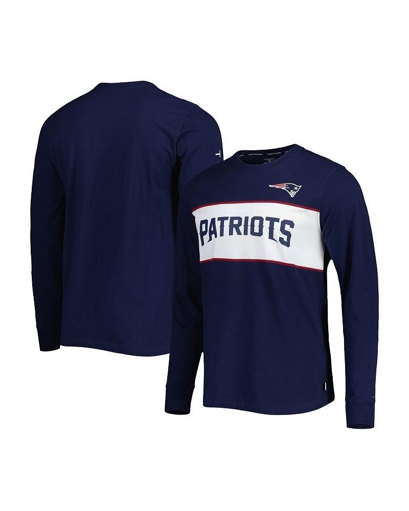 Men's Navy New England Patriots Peter Team Long Sleeve T-shirt $26.00 T-Shirts