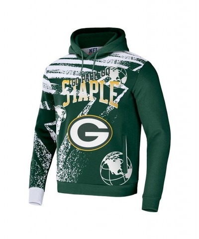 Men's NFL X Staple Hunter Green Green Bay Packers Team Slogan All Over Print Pullover Hoodie $38.49 Sweatshirt