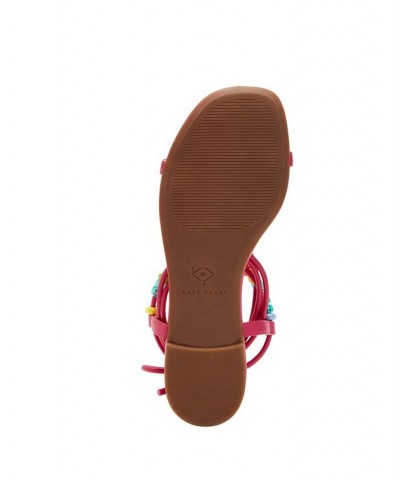 Women's The Halie Bead Lace-Up Sandals Pink $48.06 Shoes