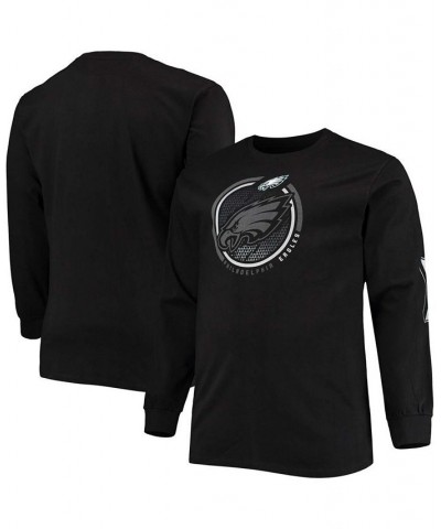 Men's Big and Tall Black Philadelphia Eagles Color Pop Long Sleeve T-shirt $21.99 T-Shirts