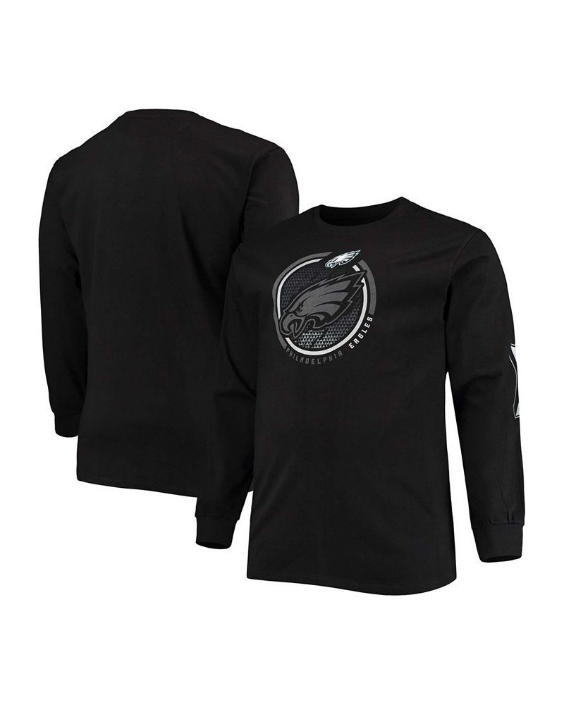 Men's Big and Tall Black Philadelphia Eagles Color Pop Long Sleeve T-shirt $21.99 T-Shirts