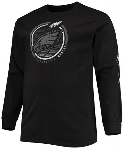 Men's Big and Tall Black Philadelphia Eagles Color Pop Long Sleeve T-shirt $21.99 T-Shirts