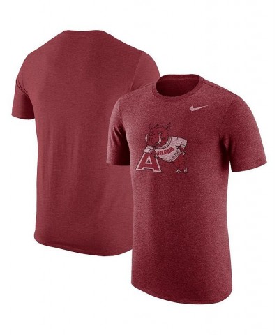 Men's Heathered Cardinal Arkansas Razorbacks Vintage-Like Logo Tri-Blend T-shirt $20.50 T-Shirts