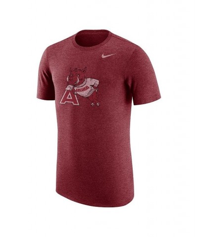 Men's Heathered Cardinal Arkansas Razorbacks Vintage-Like Logo Tri-Blend T-shirt $20.50 T-Shirts