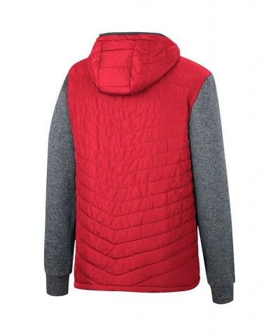 Men's Red, Charcoal Maryland Terrapins Course Herringbone Full-Zip Hoodie $44.10 Jackets