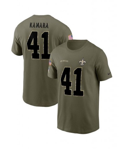 Men's Alvin Kamara Olive New Orleans Saints 2022 Salute To Service Name and Number T-shirt $18.06 T-Shirts