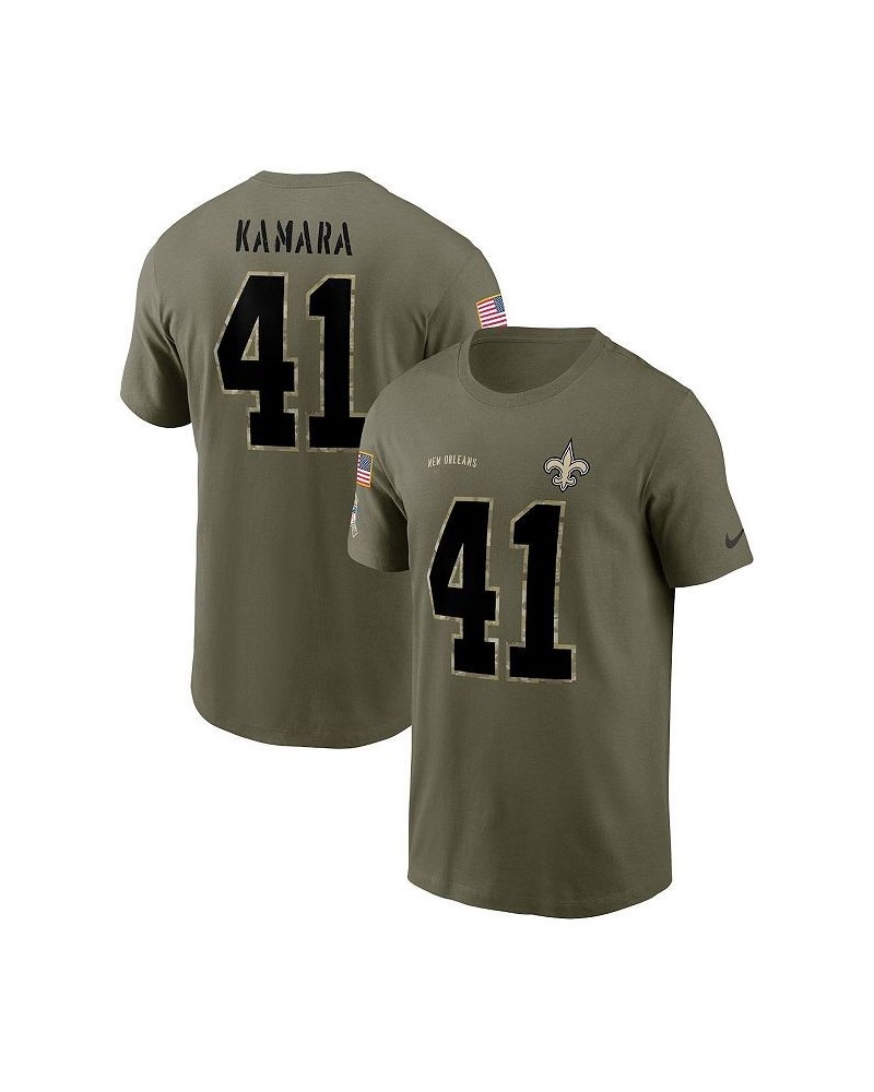 Men's Alvin Kamara Olive New Orleans Saints 2022 Salute To Service Name and Number T-shirt $18.06 T-Shirts