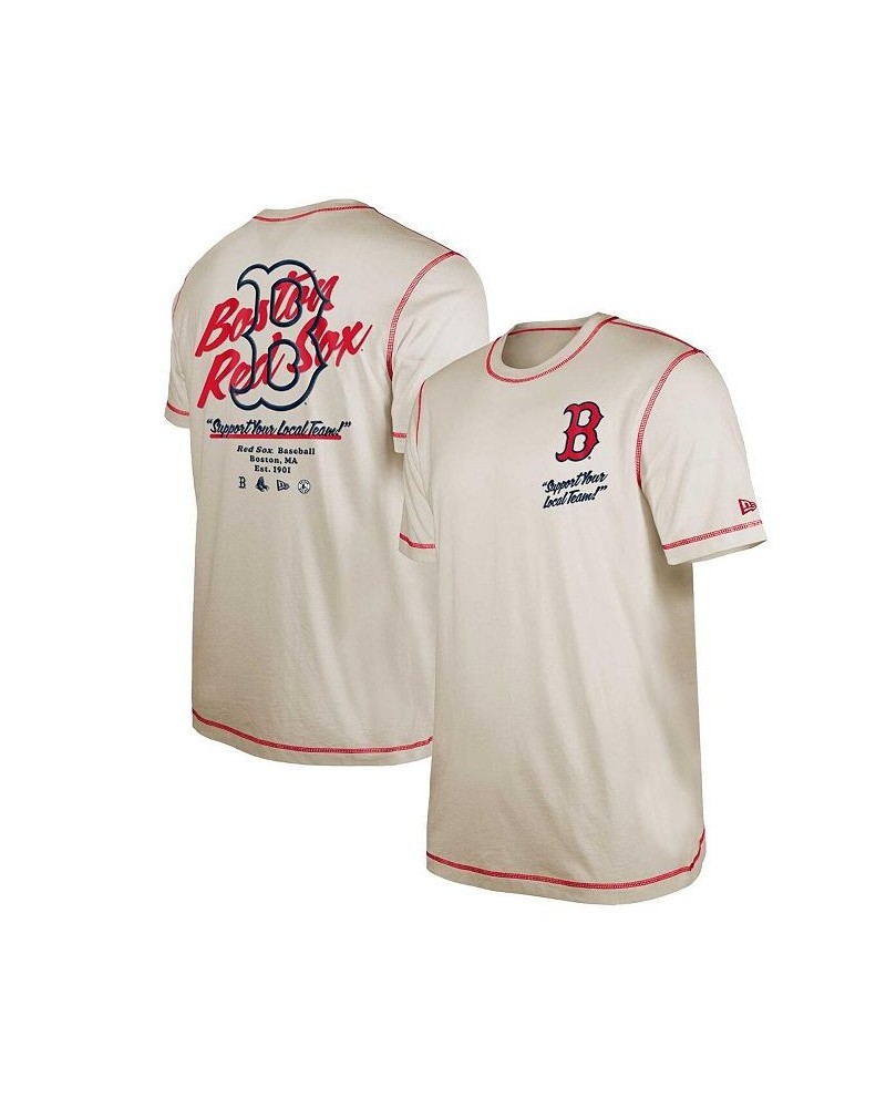 Men's Cream Boston Red Sox Team Split T-shirt $24.20 T-Shirts