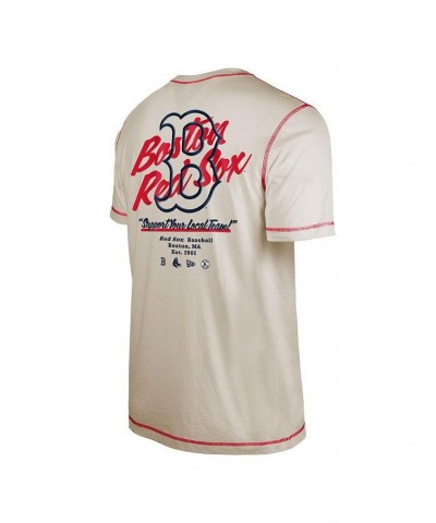 Men's Cream Boston Red Sox Team Split T-shirt $24.20 T-Shirts