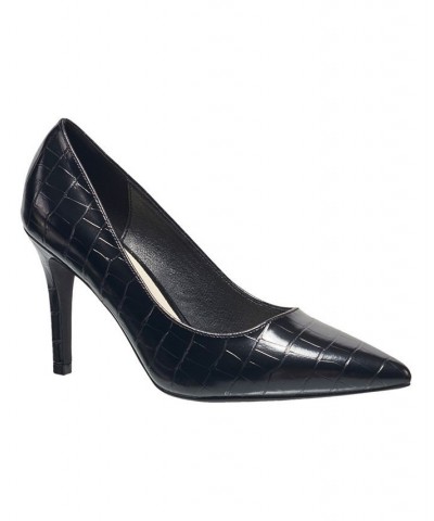 Women's Gayle Pointed Pumps Black Croc $49.98 Shoes