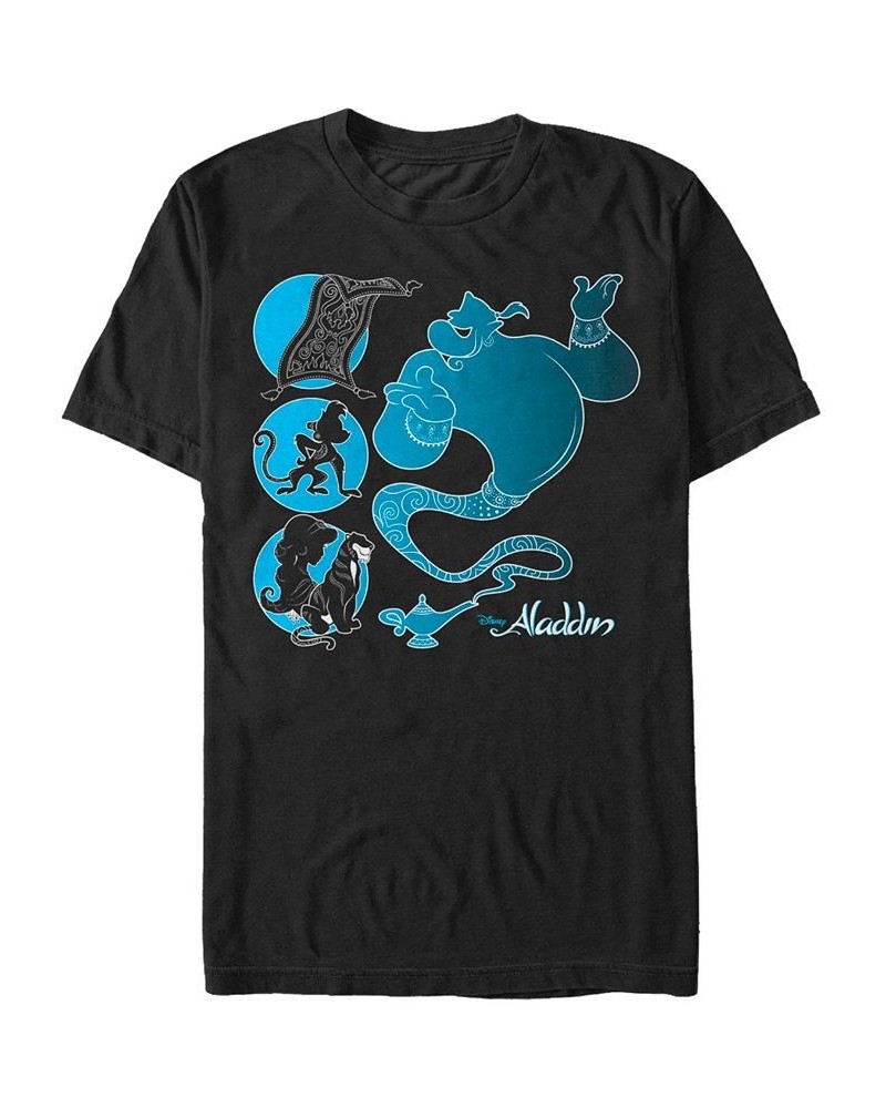 Disney Men's Aladdin Silhouette Characters Short Sleeve T-Shirt Black $16.45 T-Shirts