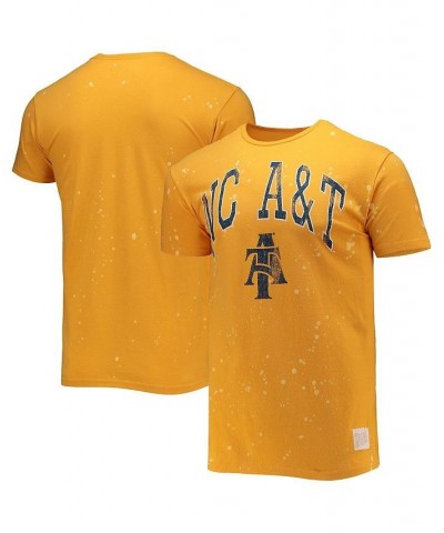 Men's Gold North Carolina A&T Aggies Bleach Splatter T-shirt $23.84 T-Shirts