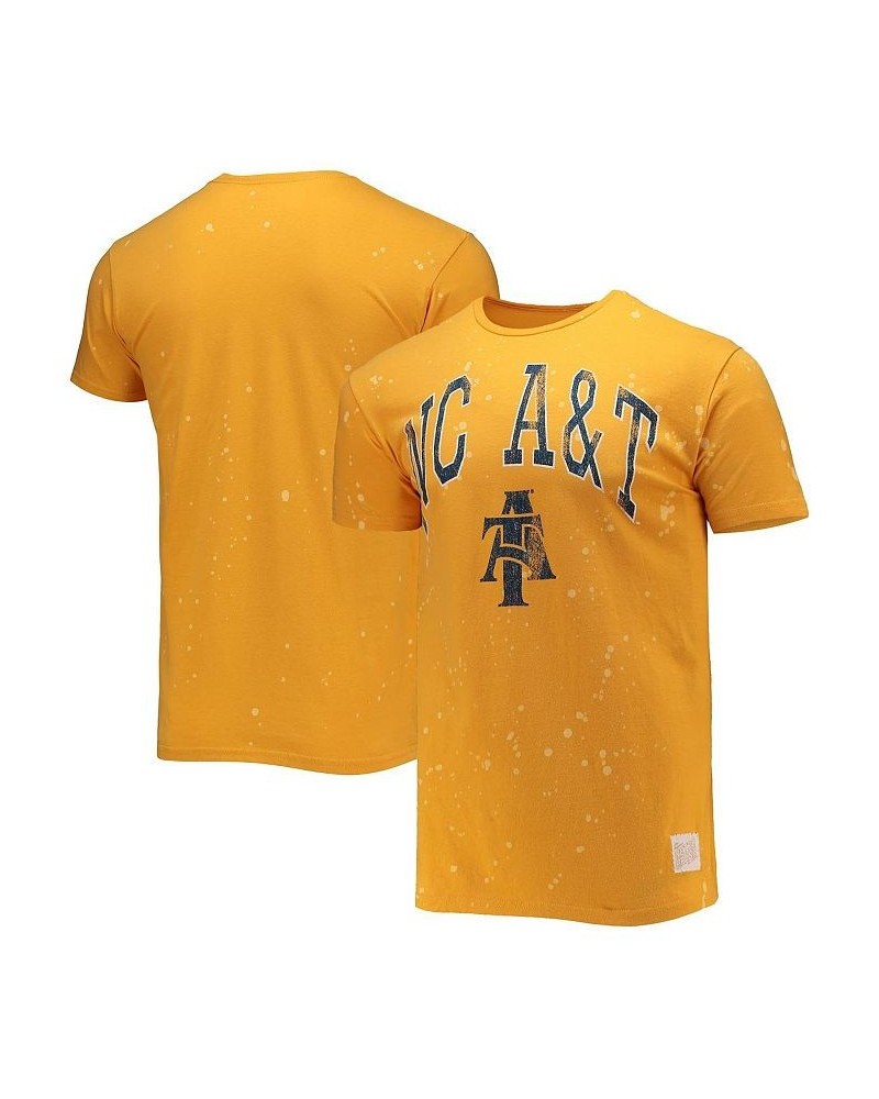 Men's Gold North Carolina A&T Aggies Bleach Splatter T-shirt $23.84 T-Shirts