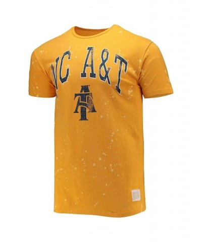 Men's Gold North Carolina A&T Aggies Bleach Splatter T-shirt $23.84 T-Shirts