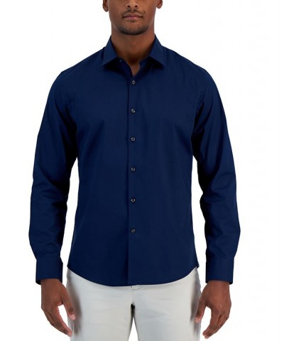 Men's Modern Classic-Fit Stretch Solid Button-Down Shirt Neo Navy $12.80 Shirts