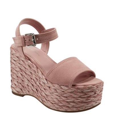 Women's Burian Espadrille Wedge Dress Sandals Pink $39.24 Shoes