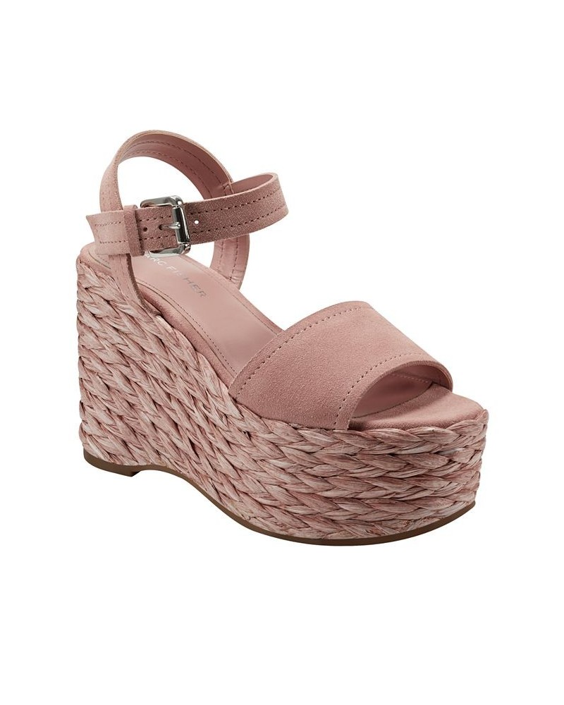 Women's Burian Espadrille Wedge Dress Sandals Pink $39.24 Shoes