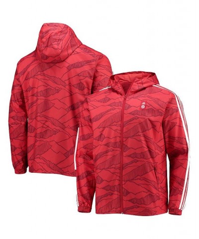 Men's Red, White Bayern Munich Full-Zip Windbreaker Hoodie Jacket $45.57 Jackets