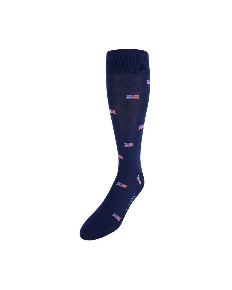 Old Glory Mercerized Cotton Mid-Calf Socks Blue $18.00 Socks