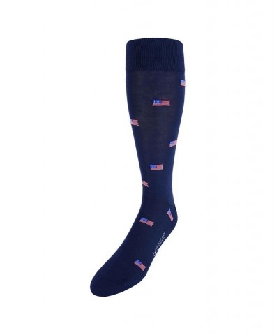 Old Glory Mercerized Cotton Mid-Calf Socks Blue $18.00 Socks