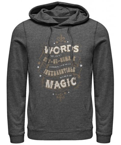 Men's Deathly Hallows 2 Humble Words Fleece Pullover Hoodie Gray $34.31 Sweatshirt