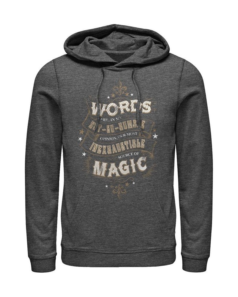 Men's Deathly Hallows 2 Humble Words Fleece Pullover Hoodie Gray $34.31 Sweatshirt