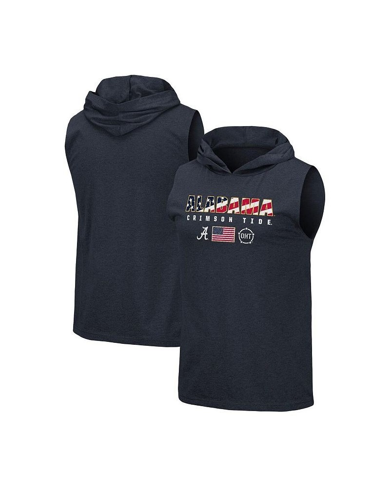 Men's Navy Alabama Crimson Tide OHT Military-Inspired Appreciation Americana Hoodie Sleeveless T-shirt $24.74 T-Shirts