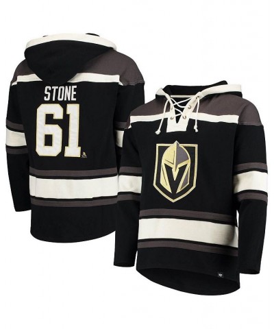 Men's Mark Stone Black Vegas Golden Knights Player Name and Number Lacer Pullover Hoodie $48.80 Sweatshirt