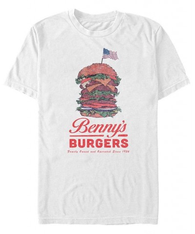 Men's Stranger Things Good Ol' Benny's Short Sleeve T-shirt White $18.19 T-Shirts